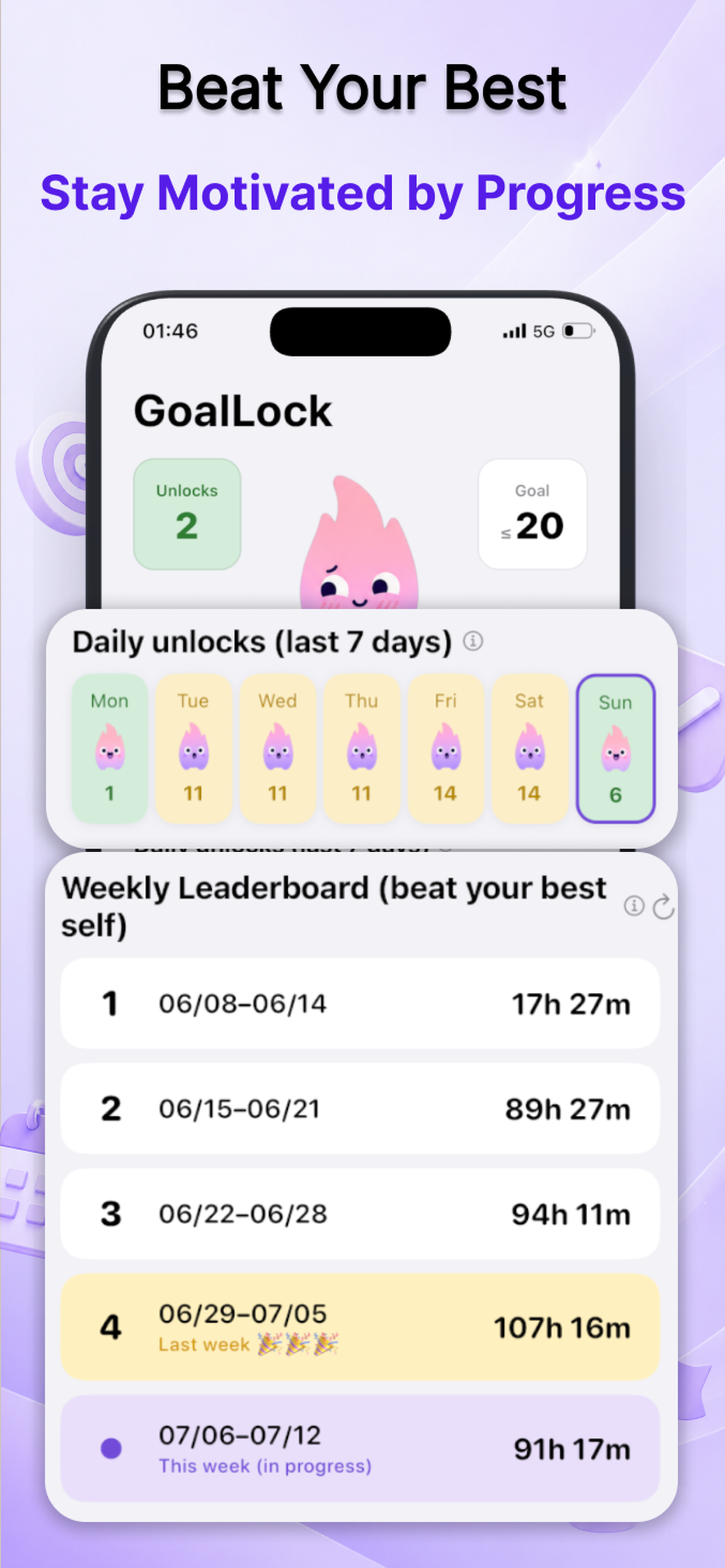 Leaderboard: compete with your best self